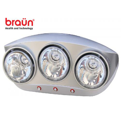 Ảnh Đèn sưởi nhà tắm BRAUN loại 3 bóng BU03