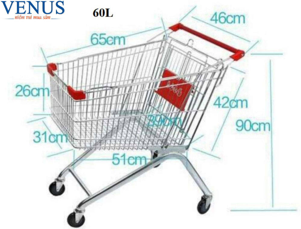 Ảnh Xe đẩy hàng siêu thị 60L hàng Việt Nam chất rẻ