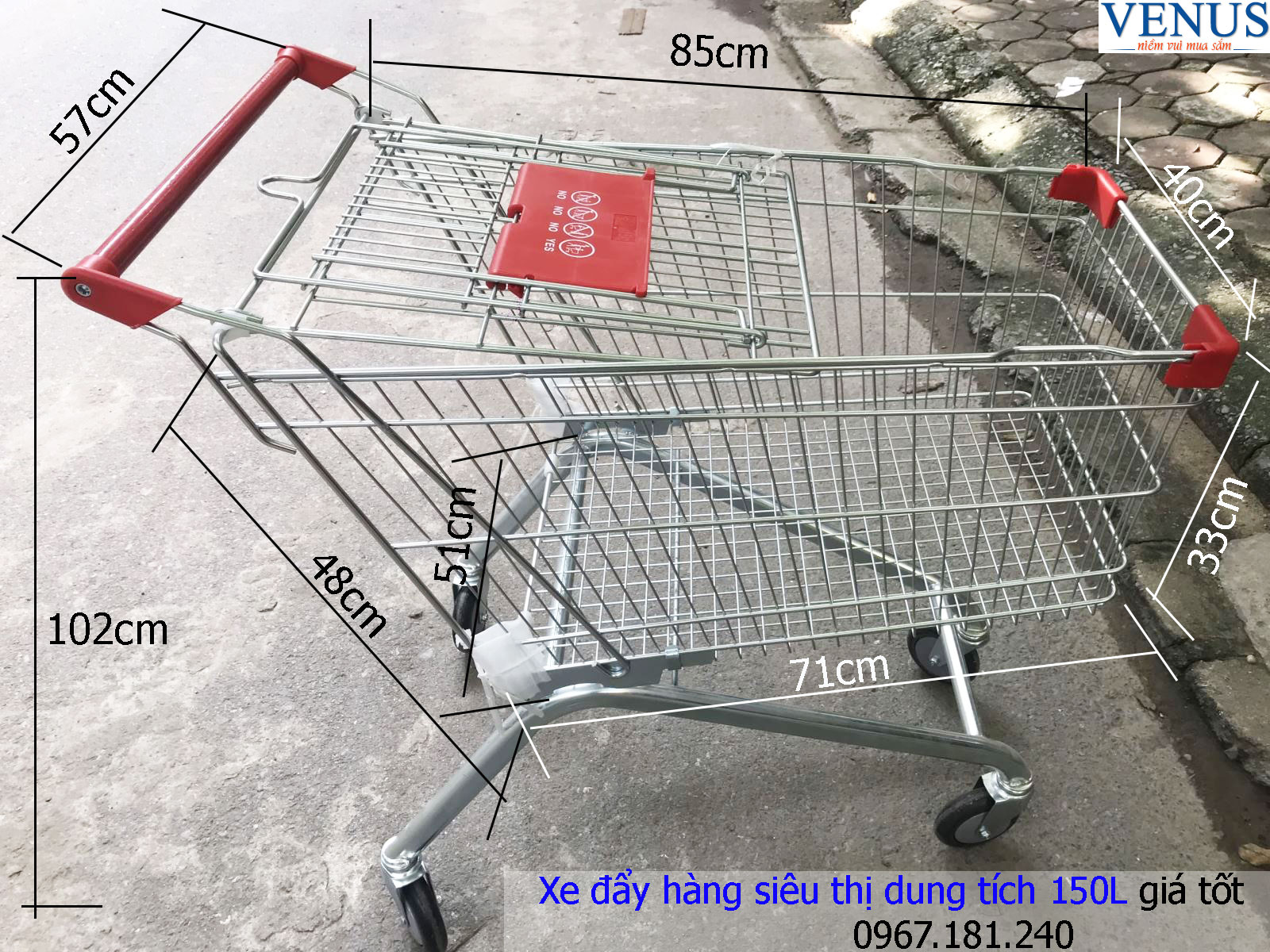 Ảnh Xe đẩy hàng siêu thị 150L chất lượng tốt giá rẻ